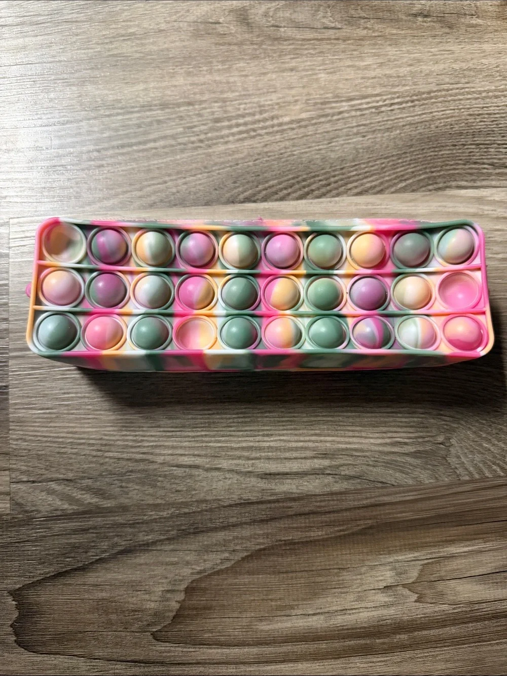 Multicolor Tie-Dye Pop-It Fidget Toy Pencil Bag